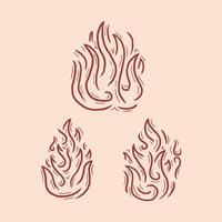 hand drawn flame vintage sketch vector