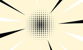 Manga or cartoon element design background. Simple ray lines and dots art style. illustration of explosion or speed effect vector