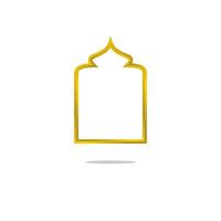 golden frame with a window frame on a white background vector