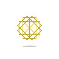 a yellow geometric shape with a white background. Abstract geometric ornament design element pattern. Outline art decoration vector