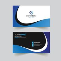 Creative blue business card design vector