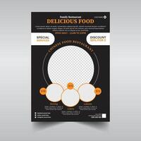 Delicious food flyer design template vector