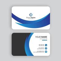 Gradient blue business card design vector