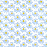Spring seamless pattern rows meadow daisies white Summer template Blooming wildflower ditsy ornament wrapping fabric wallpaper textile mosaic vector