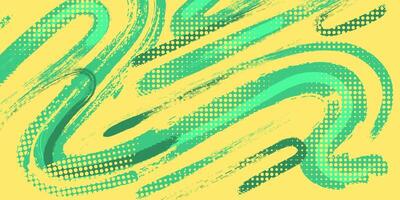 Abstract Green and Yellow Grunge Brush Background with Halftone Effect. Sports Background with Grunge Concept vector