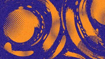 Abstract Sports Background with Blue and Orange Brush Texture and Halftone Effect. Retro Grunge Background for Banner or Poster Design vector