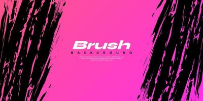 Black and Pink Gradient Brush Texture Background. Vibrant Sport Background with Grunge Style vector