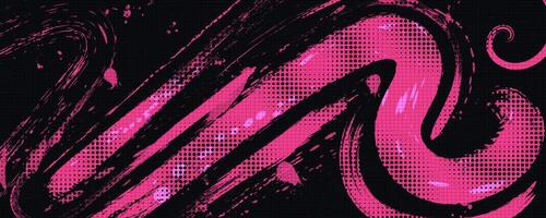 Abstract Black and Pink Grunge Brush Background with Halftone Effect. Sports Background with Grunge Concept vector
