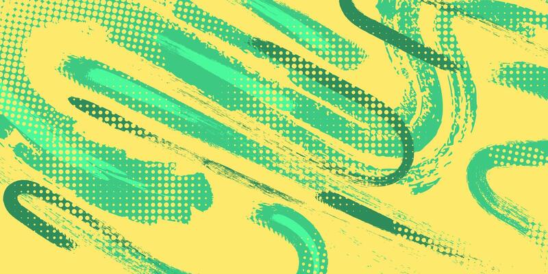 Abstract Green and Yellow Grunge Brush Background with Halftone Effect. Sports Background with Grunge Concept