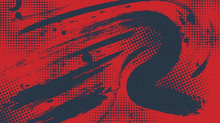 Red and Blue Brush Background with Halftone and Texture Effect. Retro Sports Background with Grunge Concept