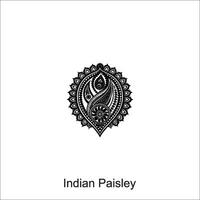 paisley Seamless Asian black and white paisley design vector