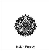 paisley Seamless Asian black and white paisley design vector