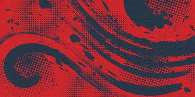 Red and Blue Brush Background with Halftone and Texture Effect. Retro Sports Background with Grunge Concept vector