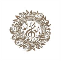 music melody note dancing flow . Concept background for song and concert theme vector