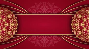 Red luxury background with mandala ornament vector