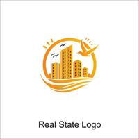 real estate logo designs for business visual identity. Houses and skyscrapers vector