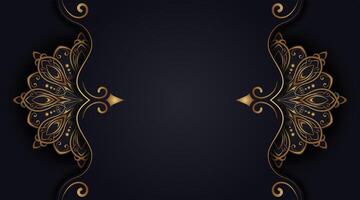 lujo negro antecedentes con ornamental mandala vector