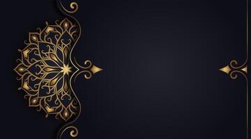 Luxury black background with ornamental mandala vector