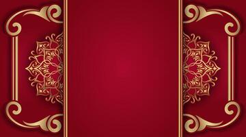 Red luxury background with mandala ornament vector