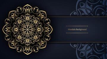 Luxury black background with ornamental mandala vector