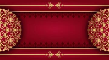 rojo lujo antecedentes con mandala ornamento vector