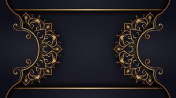 Luxury black background with ornamental mandala vector