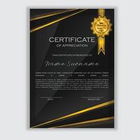 Modern Creative Business, Training Achievement gold badge Certificate Template vector