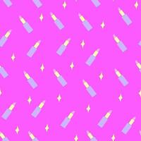 Bright seamless pattern of lipstick on a pink background. illustration vector