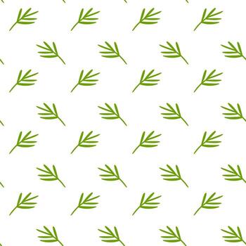 Palm tree leaves in hand drawn flat style seamless pattern. Summer botanical background for print, fabric. vector