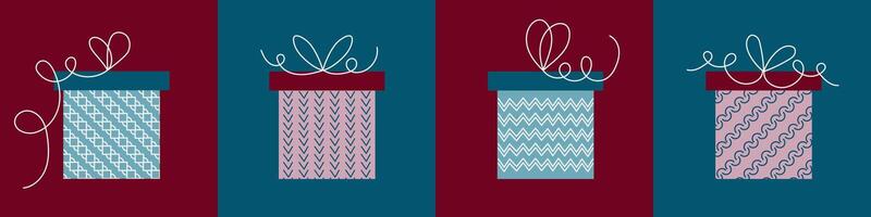 Set of gift boxes. Flat illustration vector