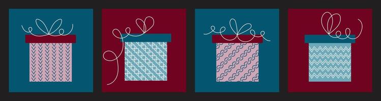 Set of gift boxes. Flat illustration vector