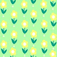 Seamless pattern of flowers. Flat illustration vector