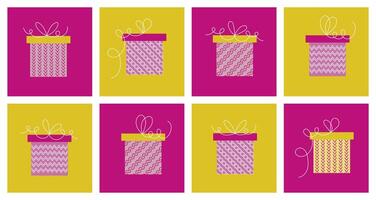 Set of gift boxes. Flat illustration vector