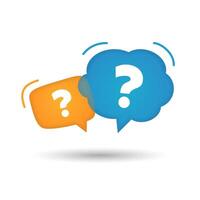 question mark speech bubble on white background vector