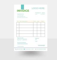modern and simple invoice template design vector