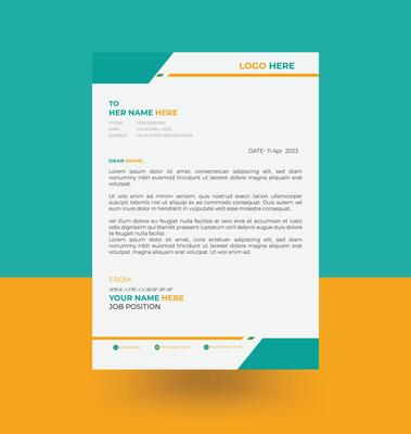 letterhead elegant blue color letterhead design template
