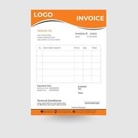 simple white and yellow and white invoice template design vector