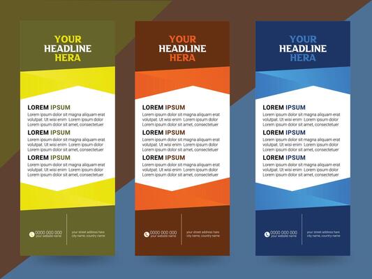 Business and Restaurant Roll Up Banner Design, Business Roll Up Banner Template, Company Advertising Banner template