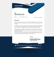 letterhead elegant dark blue color letterhead design template vector