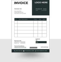 modern and simple invoice template design with black color vector