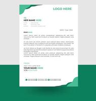 letterhead elegant green and white letterhead design template vector