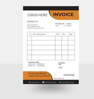 simple white and yellow and white invoice template design vector