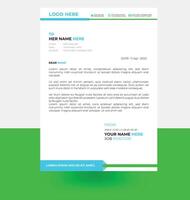 letterhead elegant green color letterhead design template vector