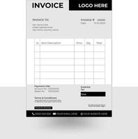 modern and simple invoice template design with black color vector
