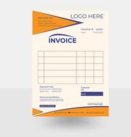 simple white and yellow and white invoice template design vector