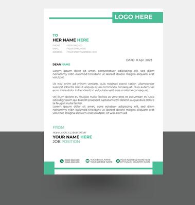 letterhead elegant green color letterhead design template