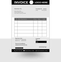 modern and simple invoice template design with black color vector