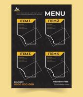 Modern Restaurant Menu design, menu design template with yellow color vector