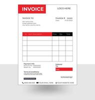 modern and simple invoice template design with red and black color vector