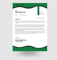 letterhead design elegant green and white letterhead design template vector